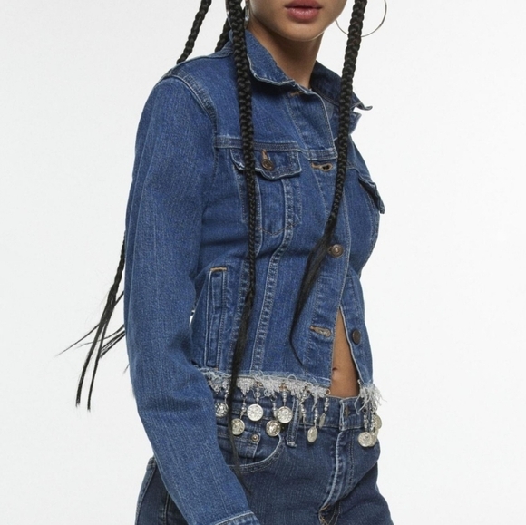 UO Urban Renewal Remade Coin Trim Denim Jacket S/M *EACH ONE IS UNIQUE* - Picture 2 of 15